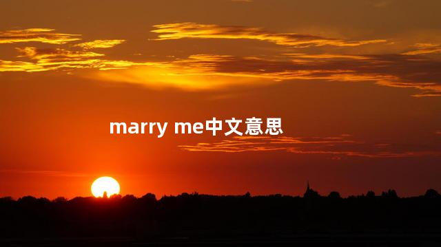 merry me中文意思 merry有结婚的意思吗